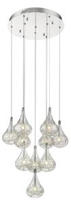 Battersea 10 Light Clear Glass Shade Pendant Light In Chrome