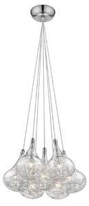 Battersea 7 Light Clear Glass Shade Pendant Light In Chrome