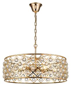 Brent 6 Light Crystal Droplets Pendant Light In Gold