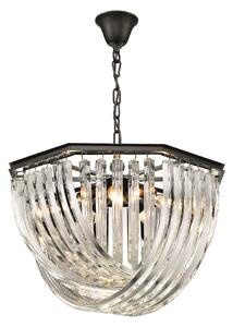 Chelsea 5 Light Clear Crystal Pendant Light In Black