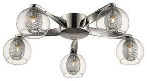 Cannonbury 5 Light Clear Glass Shade Flush Light In Chrome