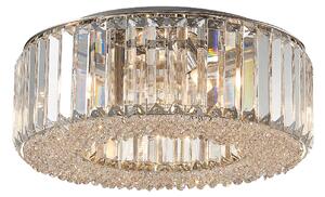 Belgravia 5 Light Clear Crystal Flush Light In Chrome