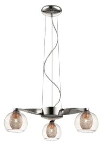 Cannonbury 3 Light Clear Glass Shade Pendant Light In Copper