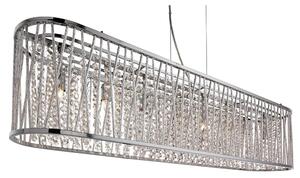 Elise 8 Light Clear Crystal Bar Pendant Light In Chrome