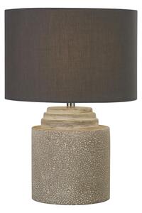 Zara Fabric Shade Table Lamp In Grey Cement Base