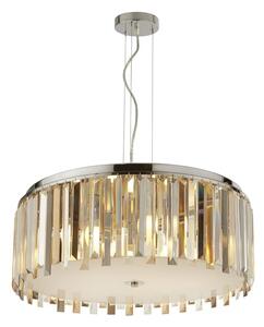 Clarrisa 8 Light Crystal Drops Drum Pendant Light In Chrome