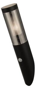 Batton Smoked Polycarbonate Wall Light PIR In Black