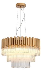 Harrogate Hanging Crystal Shade Pendant Light In Matt Gold