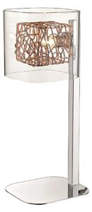 Holland Clear Glass Table Lamp In Copper And Chrome