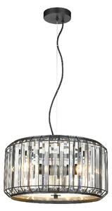 Hendon Clear Crystal Shade Pendant Light In Black