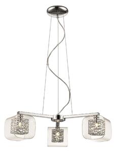 Holland 3 Light Clear Glass Pendant Light In Chrome