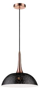 Holborn Matt Black Shade Pendant Light Large In Copper