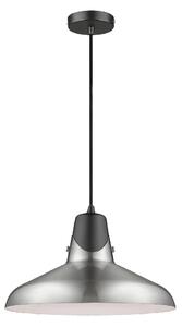 Hanwell Satin Nickel Shade Pendant Light In Matt Black