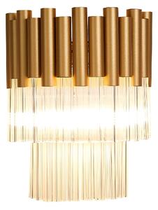 Harrogate Hanging Crystal Shade Wall Light In Matt Gold