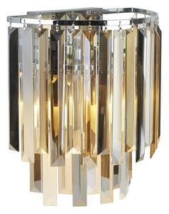 Clarissa 2 Light Crystal Drops Wall Light In Chrome