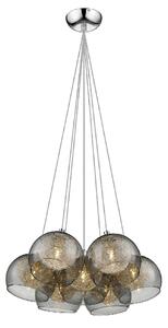 Ealing 7 Light Smoked Glass Shade Pendant Light In Chrome