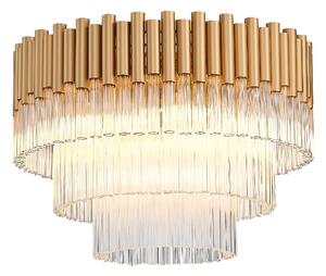 Harrogate Hanging Crystal Shade Flush Light Large In Matt Gold