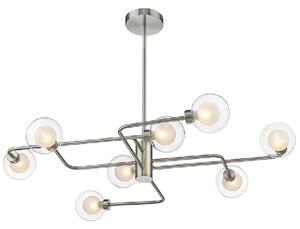 Dolores 8 Light Clear Opal Shade Semi Flush Light In Nickel