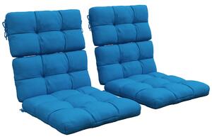 Outsunny Garden Seating Comfort: Plush Turquoise Cushions with Backrest Ties for Patio Bliss Aosom UK