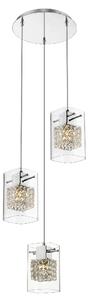 Leyton 3 Light Clear Glass Pendant Light In Chrome