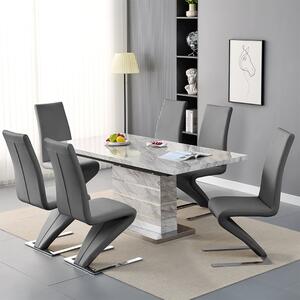 Parini Small Extending Magnesia Dining Table 6 Demi Grey Chairs