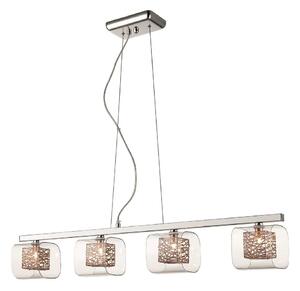 Holland 4 Light Clear Glass Pendant Light In Copper And Chrome