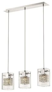 Leyton 3 Light Clear Glass Bar Pendant Light In Chrome