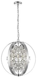 Reyna Crystal Ball And Bead Pendant Light In Chrome