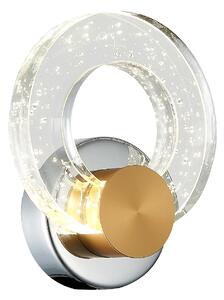 Linton Glass Shade Wall Light In Chrome And Gold