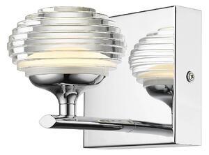 Lola LED Ridged Glass Wall Light In Chrome