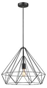 Merton Metal Pendant Light Large In Matt Black