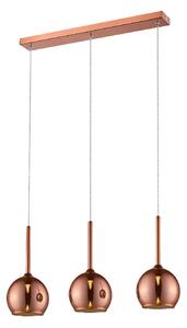 Plumstead 3 Light Glass Shade Bar Pendant Light In Copper