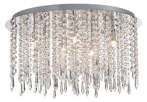 Thornton 9 Light Crystal Shade Flush Light In Chrome