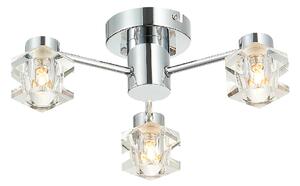 Wakefield 3 Light Diamond Crystal Flush Light In Chrome