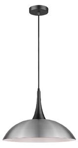 Stamford Satin Nickel Shade Pendant Light In Matt Black