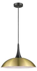 Stamford Antique Brass Shade Pendant Light In Matt Black