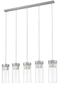 Socorro 5 Light Crystal Clear Pendant Light In Satin Nickel