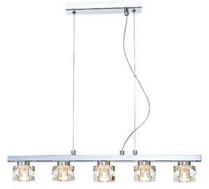 Wakefield 5 Light Diamond Crystal Bar Pendant Light In Chrome