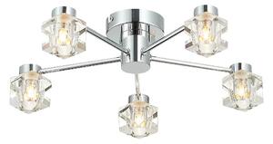 Wakefield 5 Light Diamond Crystal Flush Light In Chrome