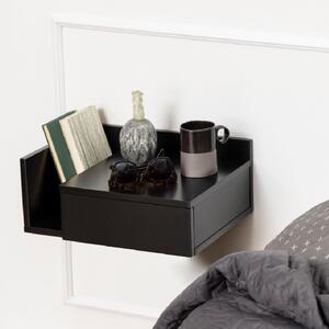 Astoria Wooden Bedside Cabinet In Black