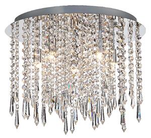 Thornton 4 Light Crystal Shade Flush Light In Chrome