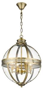 Victoria Glass Shade Pendant Light Large In Antique Brass