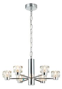 Wakefield 6 Light Diamond Crystal Pendant Light In Chrome