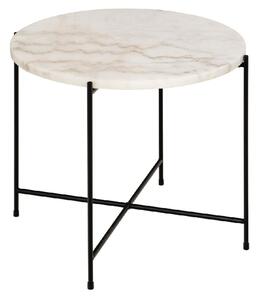 Berlin Marble Side Table Large With Metal Legs In White