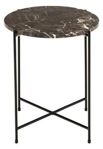 Berlin Marble Side Table Small With Metal Legs In Brown