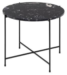 Berlin Marble Side Table Large With Metal Legs In Black