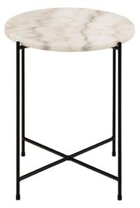 Berlin Marble Side Table Small With Metal Legs In White