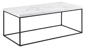 Burnaby Wooden Coffee Table Rectangular In White Marble Effect