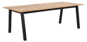 Brewster Wooden Dining Table Large With Black Legs In Oak