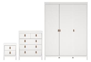 Butler Wooden Bedroom Set With 3 Doors Wardrobe In White